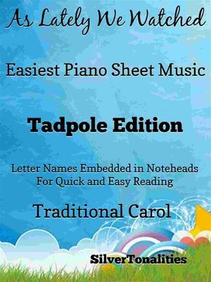 cover image of As Lately We Watched Easiest Piano Sheet Music Tadpole Edition